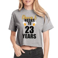 Personalize Cheers & Beers Custom Birthday Year Crop Top
