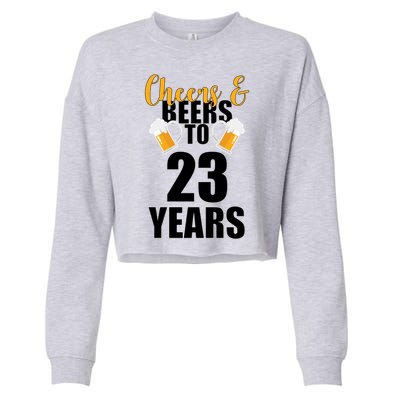 Personalize Cheers & Beers Custom Birthday Year Cropped Pullover Crew
