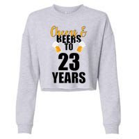 Personalize Cheers & Beers Custom Birthday Year Cropped Pullover Crew