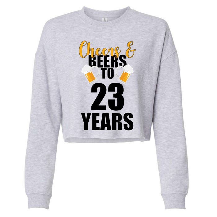 Personalize Cheers & Beers Custom Birthday Year Cropped Pullover Crew