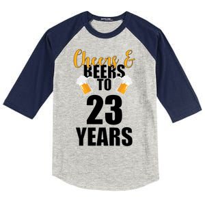 Personalize Cheers & Beers Custom Birthday Year Kids Colorblock Raglan Jersey