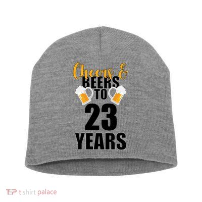 Personalize Cheers & Beers Custom Birthday Year Short Acrylic Beanie