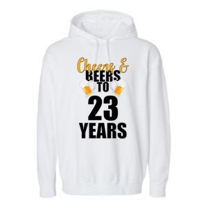 Personalize Cheers & Beers Custom Birthday Year Garment-Dyed Fleece Hoodie