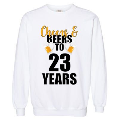 Personalize Cheers & Beers Custom Birthday Year Garment-Dyed Sweatshirt