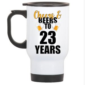 Personalize Cheers & Beers Custom Birthday Year Stainless Steel Travel Mug