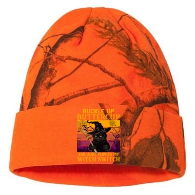 Cat Buckle Up Buttercup You Just Flipped My Witch Kati Licensed 12" Camo Beanie