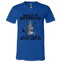 Cat Buckle Up Buttercup You Just Flipped My Witch Switch V-Neck T-Shirt