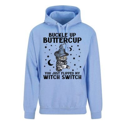 Cat Buckle Up Buttercup You Just Flipped My Witch Switch Unisex Surf Hoodie