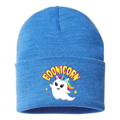 Cute Boonicorn Unicorn Ghost Gift Sustainable Knit Beanie