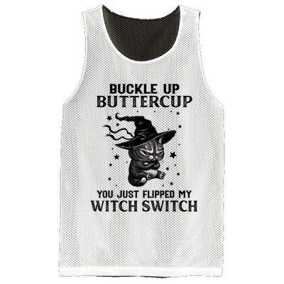 Cat Buckle Up Buttercup You Just Flipped My Witch Switch Mesh Reversible Basketball Jersey Tank