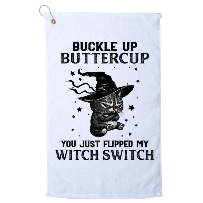 Cat Buckle Up Buttercup You Just Flipped My Witch Switch Golf Towel