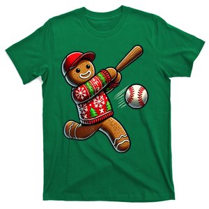 Cute Baseball Ugly Christmas Gingerbread Man Baseball Xmas Gift T-Shirt