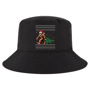 Christmas Bigfoot Ugly Sweater Carrying Tree Santa Hat Xmas Cool Comfort Performance Bucket Hat