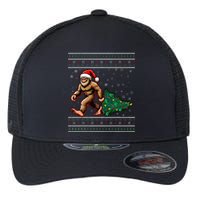 Christmas Bigfoot Ugly Sweater Carrying Tree Santa Hat Xmas Flexfit Unipanel Trucker Cap