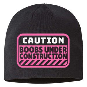 Caution Boobs Under Construction Cancer Sustainable Beanie