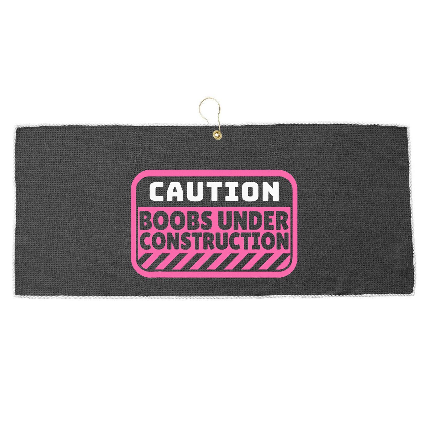 Caution Boobs Under Construction Cancer Large Microfiber Waffle Golf Towel