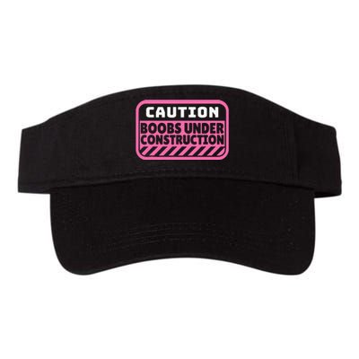 Caution Boobs Under Construction Cancer Valucap Bio-Washed Visor