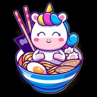 Cute Baby Unicorn Ramen Bowl City Backpack