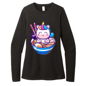 Cute Baby Unicorn Ramen Bowl Womens CVC Long Sleeve Shirt