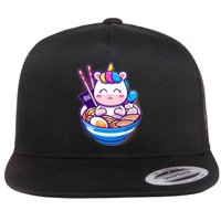 Cute Baby Unicorn Ramen Bowl Flatbill Hat