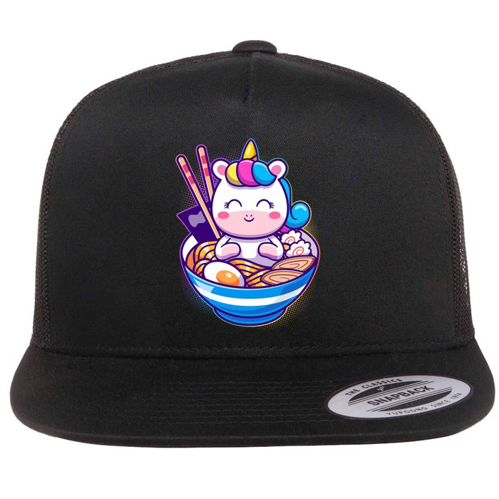 Cute Baby Unicorn Ramen Bowl Flatbill Hat