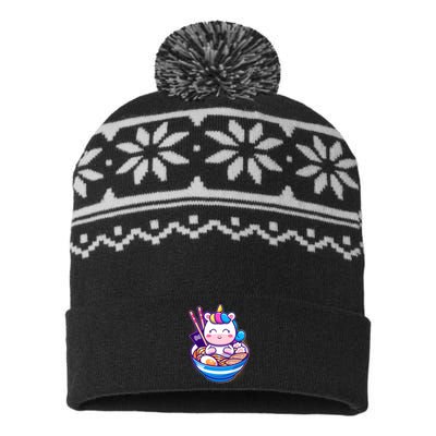 Cute Baby Unicorn Ramen Bowl USA-Made Snowflake Beanie