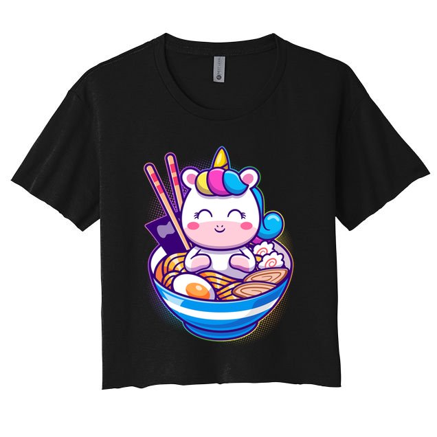 Cute Baby Unicorn Ramen Bowl Crop Top