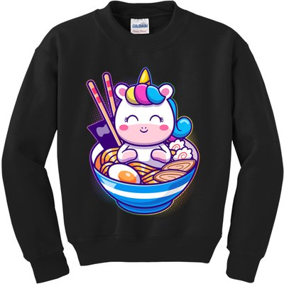 Cute Baby Unicorn Ramen Bowl Kids Sweatshirt