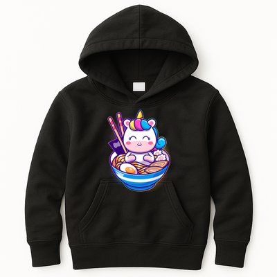 Cute Baby Unicorn Ramen Bowl Kids Hoodie