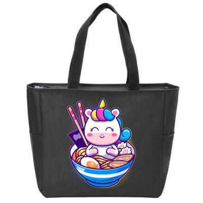 Cute Baby Unicorn Ramen Bowl Zip Tote Bag