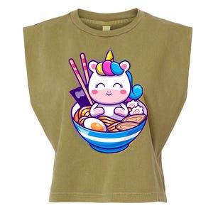 Cute Baby Unicorn Ramen Bowl Garment-Dyed Women's Muscle Tee