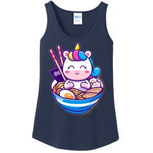 Cute Baby Unicorn Ramen Bowl Ladies Essential Tank