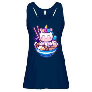 Cute Baby Unicorn Ramen Bowl Ladies Essential Flowy Tank