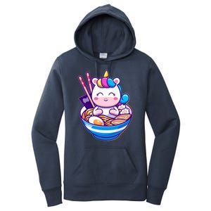 Cute Baby Unicorn Ramen Bowl Women's Pullover Hoodie