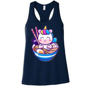 Cute Baby Unicorn Ramen Bowl Women's Racerback Tank