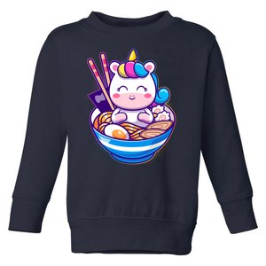 Cute Baby Unicorn Ramen Bowl Toddler Sweatshirt