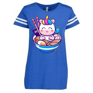 Cute Baby Unicorn Ramen Bowl Enza Ladies Jersey Football T-Shirt