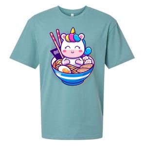 Cute Baby Unicorn Ramen Bowl Sueded Cloud Jersey T-Shirt