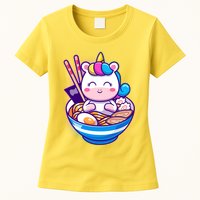 Cute Baby Unicorn Ramen Bowl Womens T-Shirt