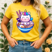 Cute Baby Unicorn Ramen Bowl Womens T-Shirt