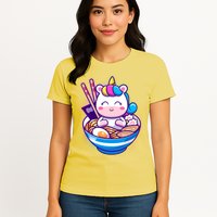 Cute Baby Unicorn Ramen Bowl Womens T-Shirt