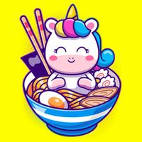 Cute Baby Unicorn Ramen Bowl Womens T-Shirt