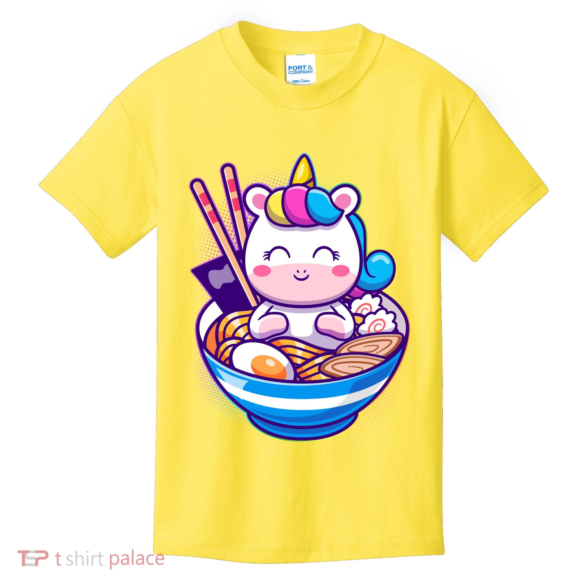 Cute Baby Unicorn Ramen Bowl Kids T-Shirt