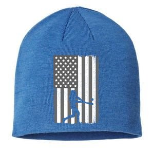 Cool Baseball Usa Player Us American Flag Gift Sustainable Beanie