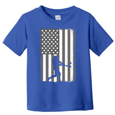 Cool Baseball Usa Player Us American Flag Gift Toddler T-Shirt