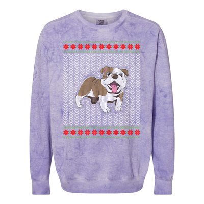 Cute Bulldog Ugly Christmas Funny Gift Design Colorblast Crewneck Sweatshirt