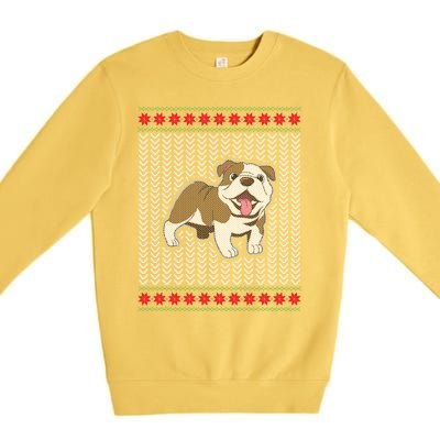 Cute Bulldog Ugly Christmas Funny Gift Design Premium Crewneck Sweatshirt