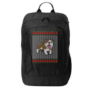 Cute Bulldog Ugly Christmas Funny Gift Design City Backpack