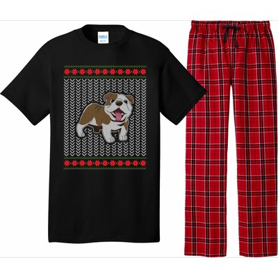 Cute Bulldog Ugly Christmas Funny Gift Design Pajama Set