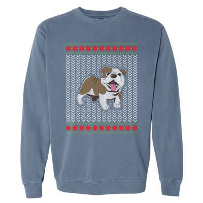 Cute Bulldog Ugly Christmas Funny Gift Design Garment-Dyed Sweatshirt